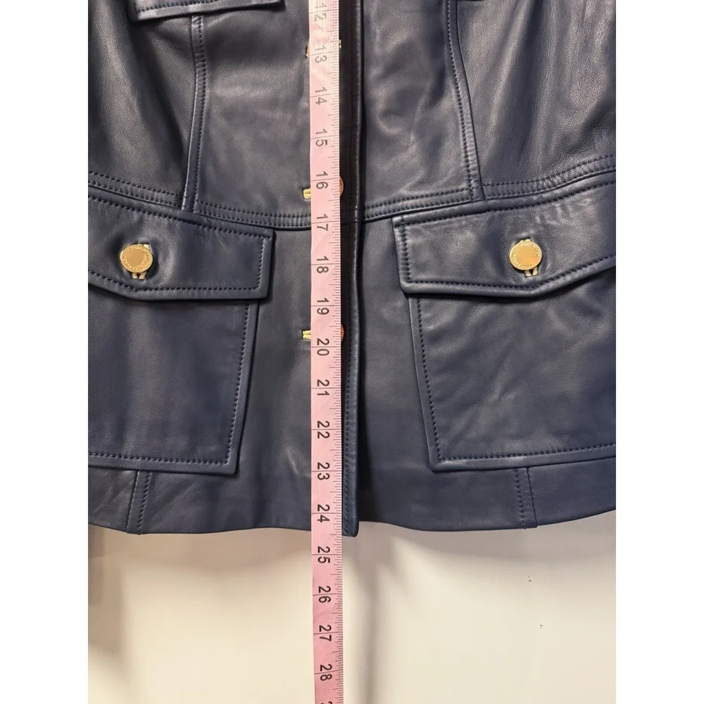 Luxurious Tory Burch Future VTG Lambskin Buttery Soft Military Field Jacket Sz 4